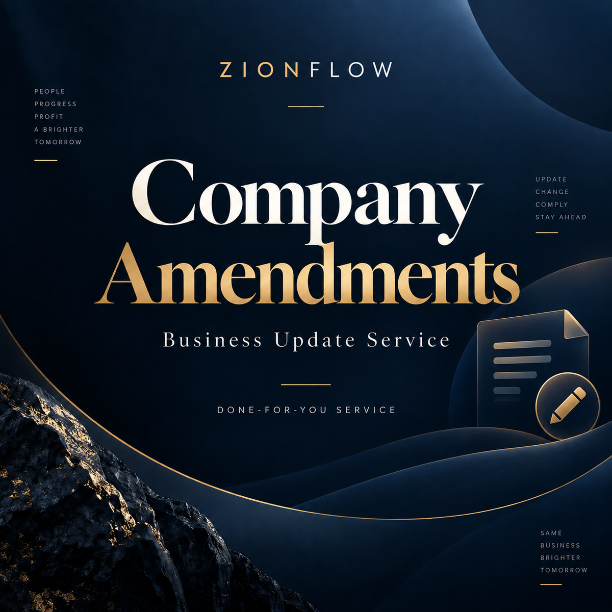 ZionFlow Company Amendments Assistance